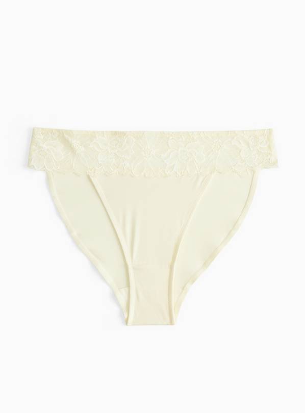 Yellow High Leg Fleur Lace Knickers 20